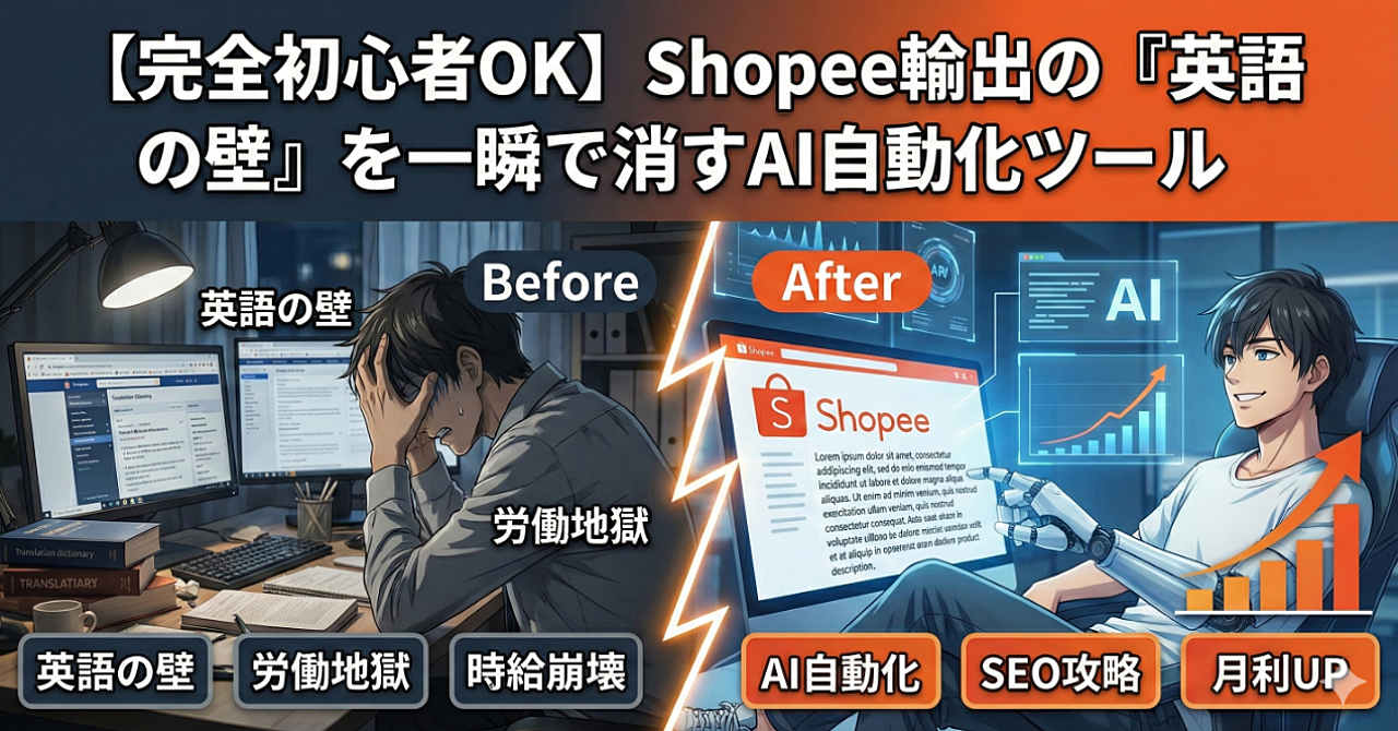【完全初心者OK】Shopee輸出の「英語の壁」を一瞬で消すAI自動化ツール
