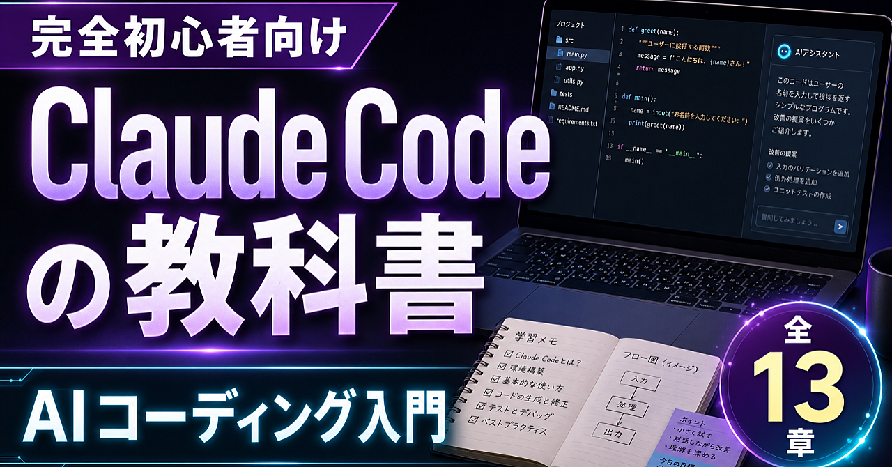 【全13章】宇宙一わかりやすい Claude Code の教科書｜完全初心者向け