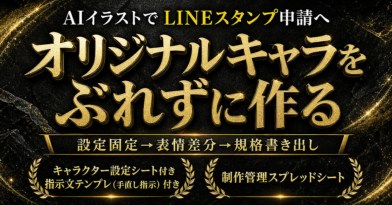 AIイラストでLINEスタンプ|オリジナルキャラを作り、審査を通して販売するまでの実践ガイドのアイキャッチ画像