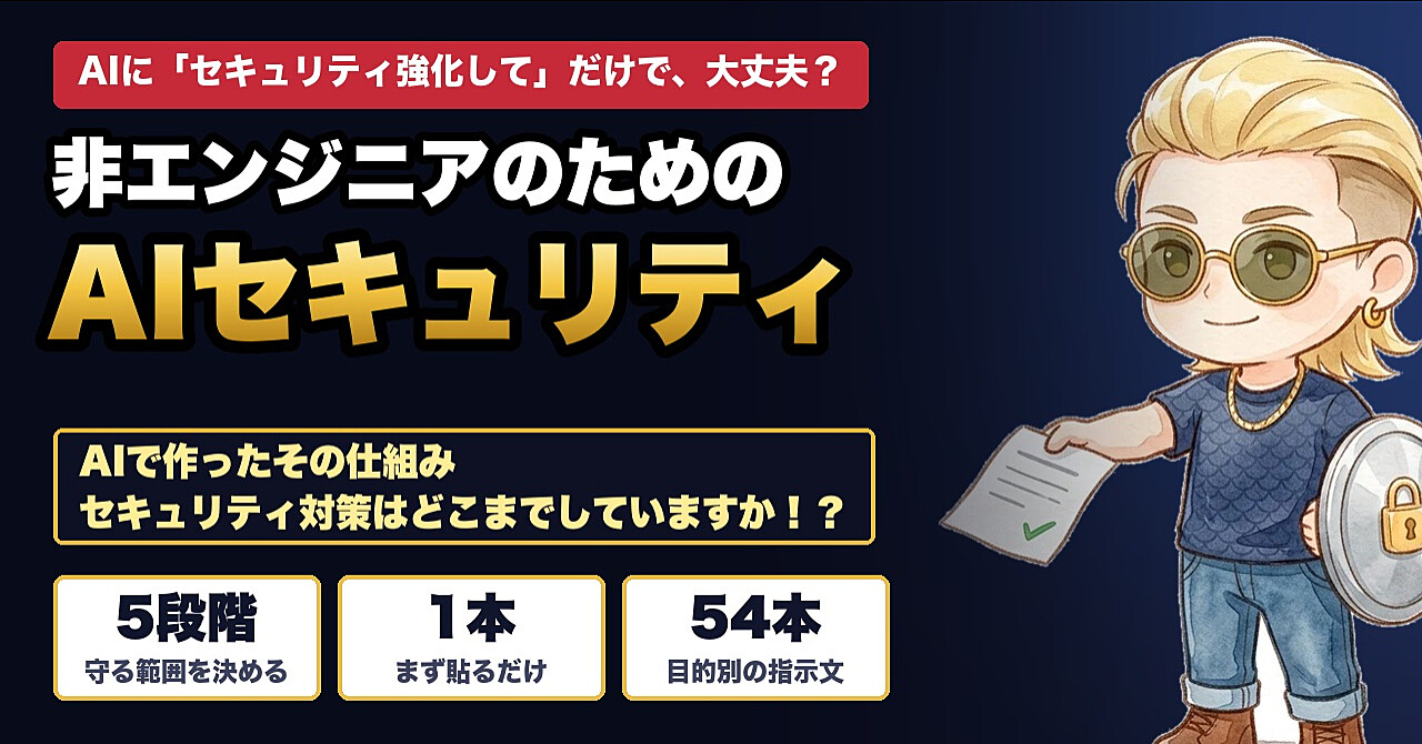 【攻撃テスト39項目】非エンジニアのためのAIセキュリティ対策の教科書|セキュリティ強化スクリプト54本収録のアイキャッチ画像