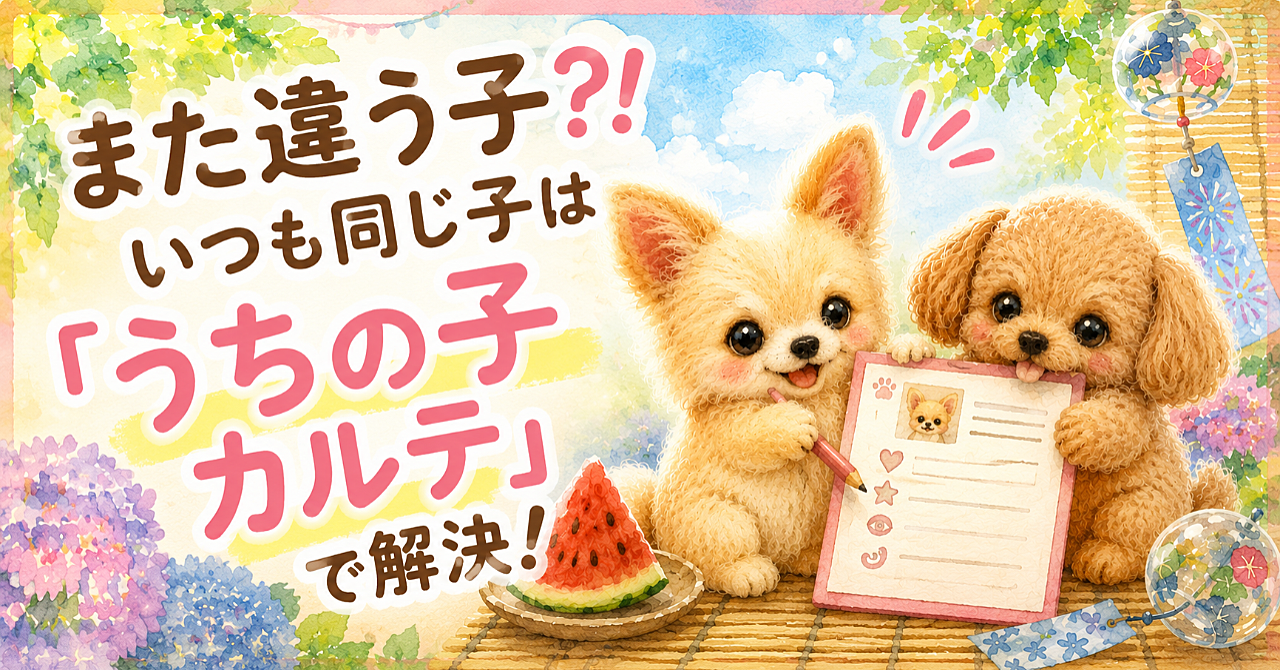 AIで作ったうちの子、
昨日と今日で顔が違いませんか？うちの子カルテで1発解決！！

