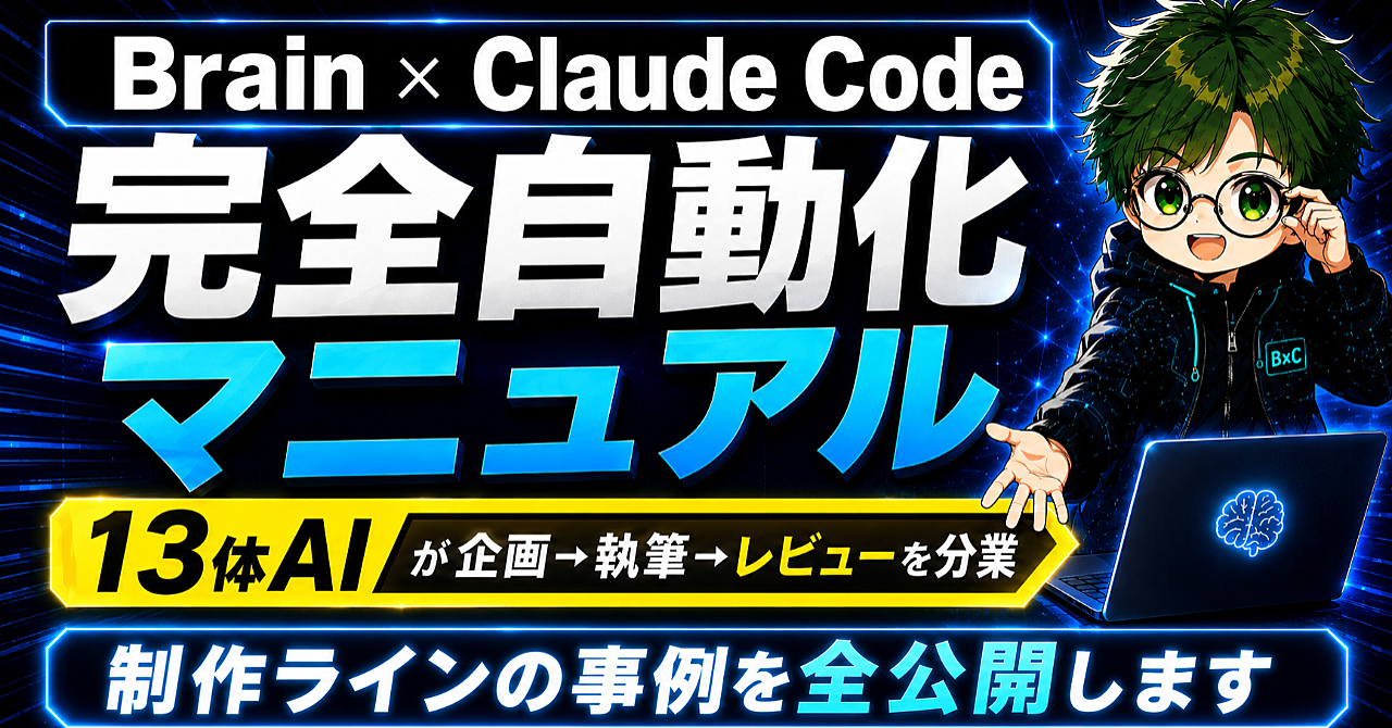 【裏側公開】Brain × Claude Code ～13体のAIに記事を分業させる