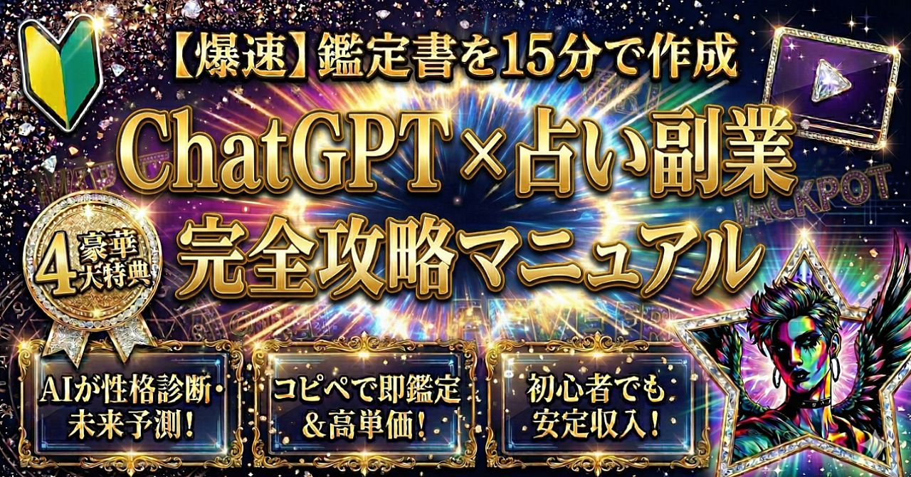 【爆速】鑑定書を15分で作成 ChatGPT x 占い副業 完全攻略マニュアル