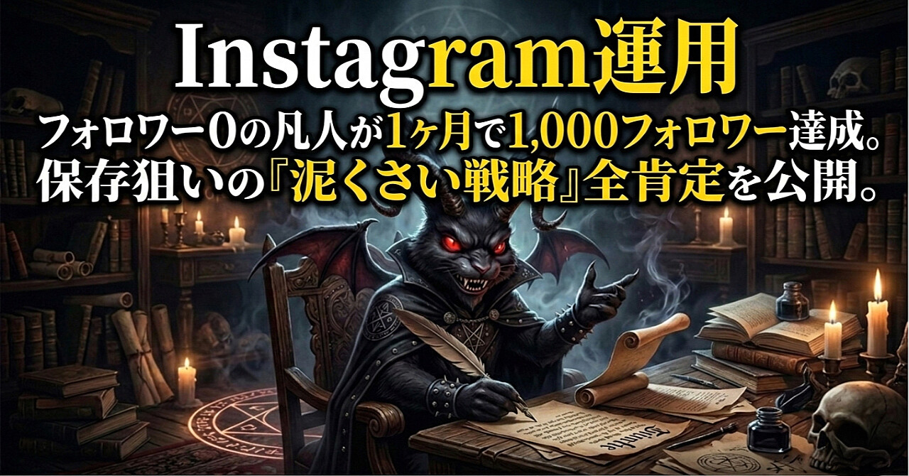 【Instagram運用】フォロワー0の凡人が1ヶ月で1,000フォロワー達成。保存狙いの『泥くさい戦略』全肯定