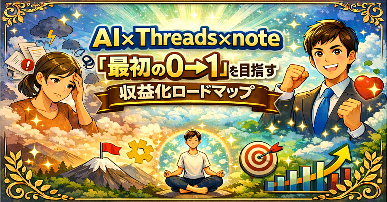 AI×Threads×noteで副業未経験から「最初の0→1」を目指す収益化ロードマップ