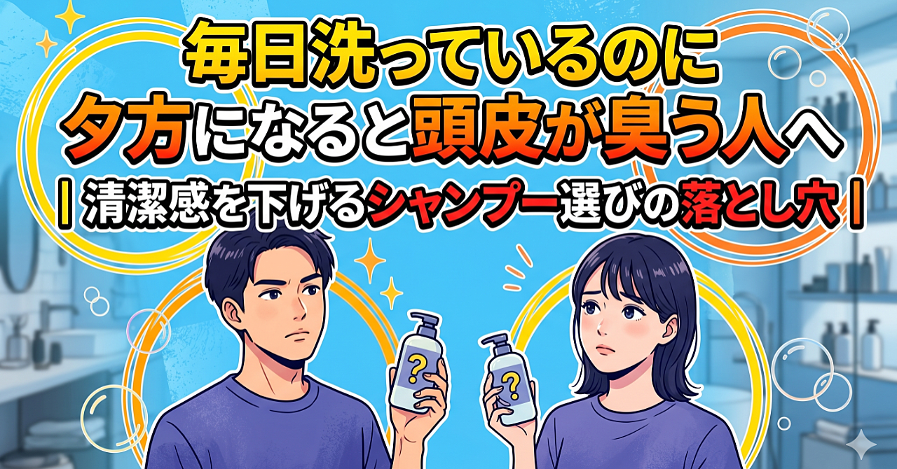 毎日洗っているのに夕方になると頭皮が臭う人へ｜清潔感を下げるシャンプー選びの落とし穴