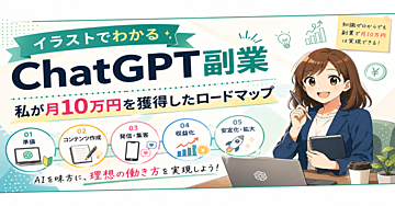 イラストでわかるChatGPT副業
私が月10万円を獲得したロードマップ