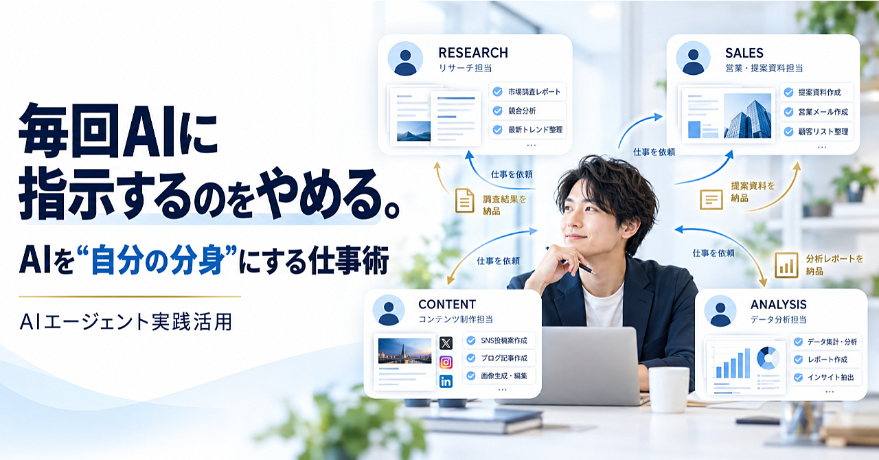 毎回ChatGPTに指示するのをやめる|AIエージェントを「自分の分身」にする仕事術のアイキャッチ画像
