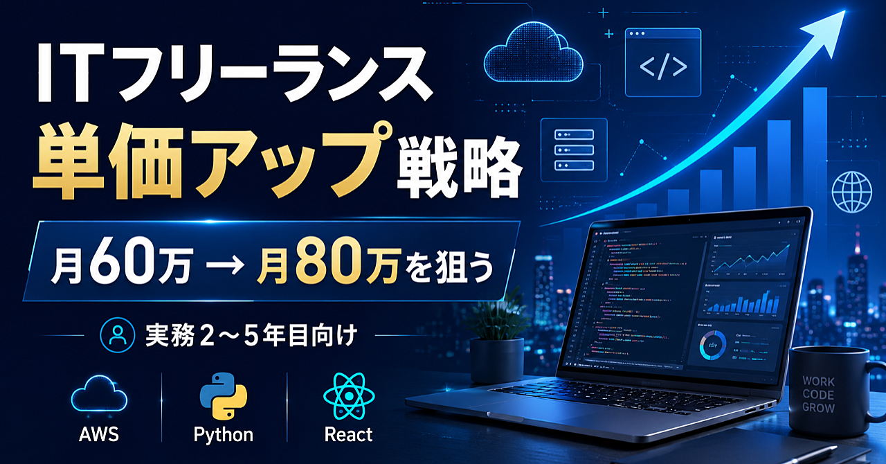 実務2〜5年目向け：ITフリーランスが月60万から月80万を狙う案件戦略