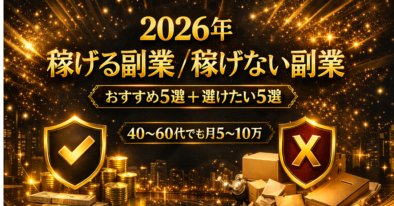 副業人口が増えた今こそ「選び方」｜2026年おすすめ5選とコスパ最悪になりがちな副業まとめ