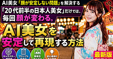 AI美女「顔が安定しない問題」を解決する｜毎回かわいい美女を作るキャラクター固定術「20代前半の日本人美女」だけでは、毎回顔が変わる。AI美女を安定して再現する方法を初心者向けに解説