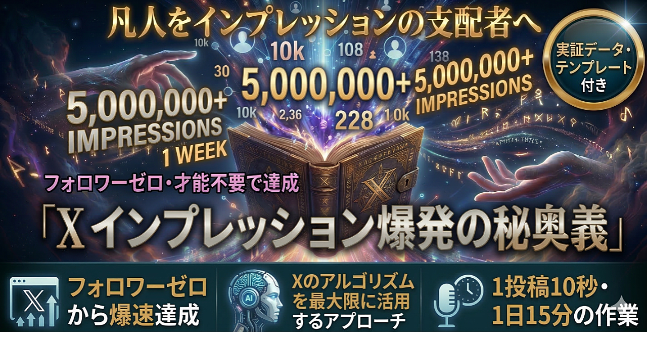 1投稿10秒。Xのフォロワーゼロから1週間で500万インプ。やったことはこれだけ。