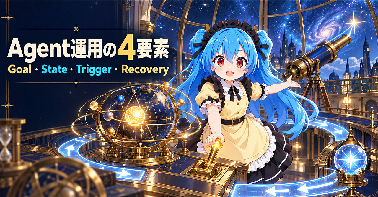 【AIエージェント運用入門】「自律性」より先に設計する4要素――Goal・State・Trigger・Recoveryのアイキャッチ画像