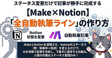 【10人のAIプロンプト＋全手順】Make×Notionで記事が勝手に完成する「全自動執筆ライン」の作り方