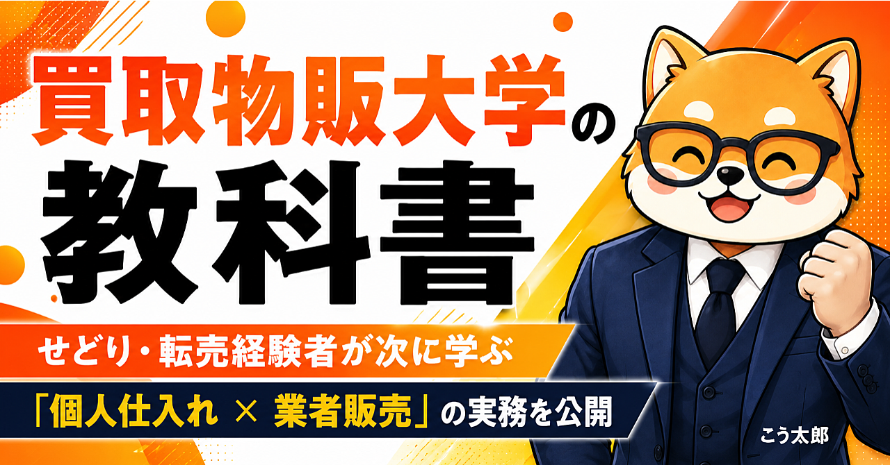 【35大特典付】こう太郎さんのBrain「【買取物販大学の教科書】「個人仕入れ × 業者販売」の実務を公開」評判口コミ感想レビュー