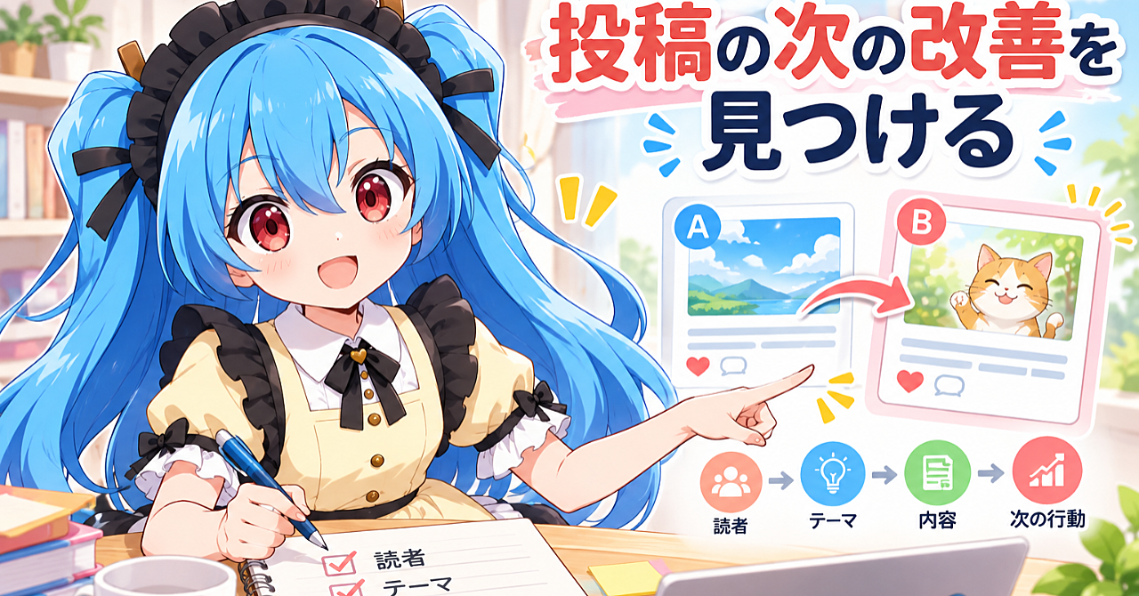 【発信しても反応がない人へ】AIで投稿を見直す――読者に届くテーマ・文章・次の行動の作り方のアイキャッチ画像