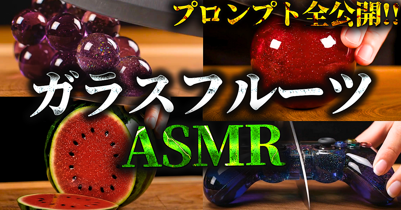 【先行販売】誰でも簡単!ガラスフルーツASMR動画の作り方! | フルーツ以外も!?【AI初心者OK! 簡単副業】