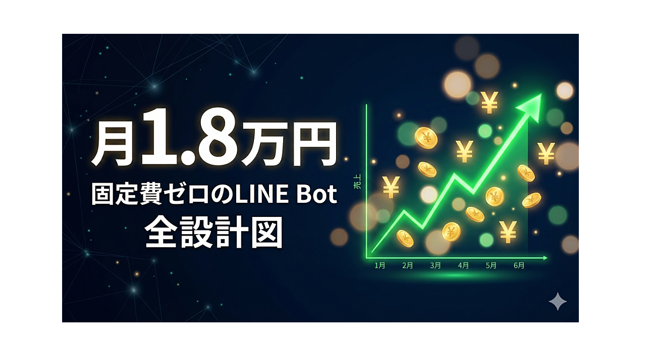 非エンジニアが固定費ゼロで作ったLINE Botが月1.8万円を生んでいる全設計図