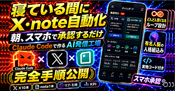 寝ている間に毎日X10本＋note1本。朝はスマホで承認するだけ！Claude Codeで作る「勝手に賢くなるAI発信工場」完全手順公開