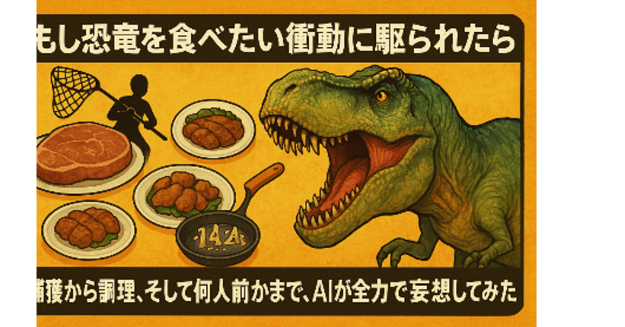 もし恐竜を食べたい衝動に駆られたら ─ 捕獲から調理、そして何人前かまで、AIが全力で妄想してみた ─