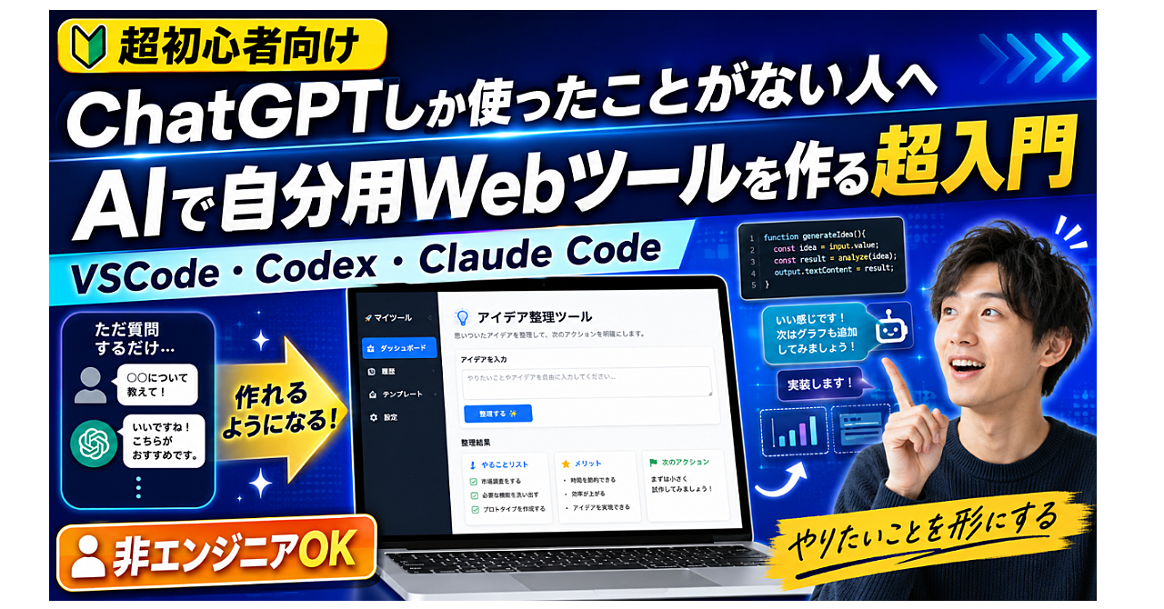 ChatGPTしか使ったことがない人のための、AIで自分用Webツールを作る超入門