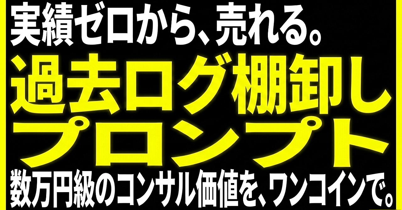 実績ゼロから資産を生む過去ログ棚卸しプロンプト完全版