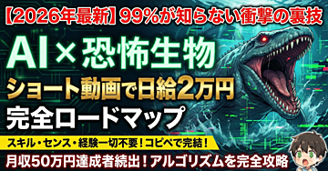 【2026年最新】99%が知らないAI×恐怖生物ショート動画で日給2万円を実現する完全ロードマップ