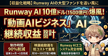 【収益化戦略】Runway AIの大型ファンドを追い風に、動画AIビジネスを継続収益へ変える設計図