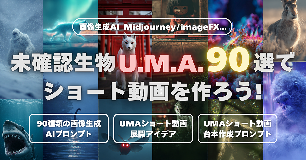 【画像生成AI - Midjourney/imageFX...】未確認生物U.M.A.90選でショート動画を作ろう!