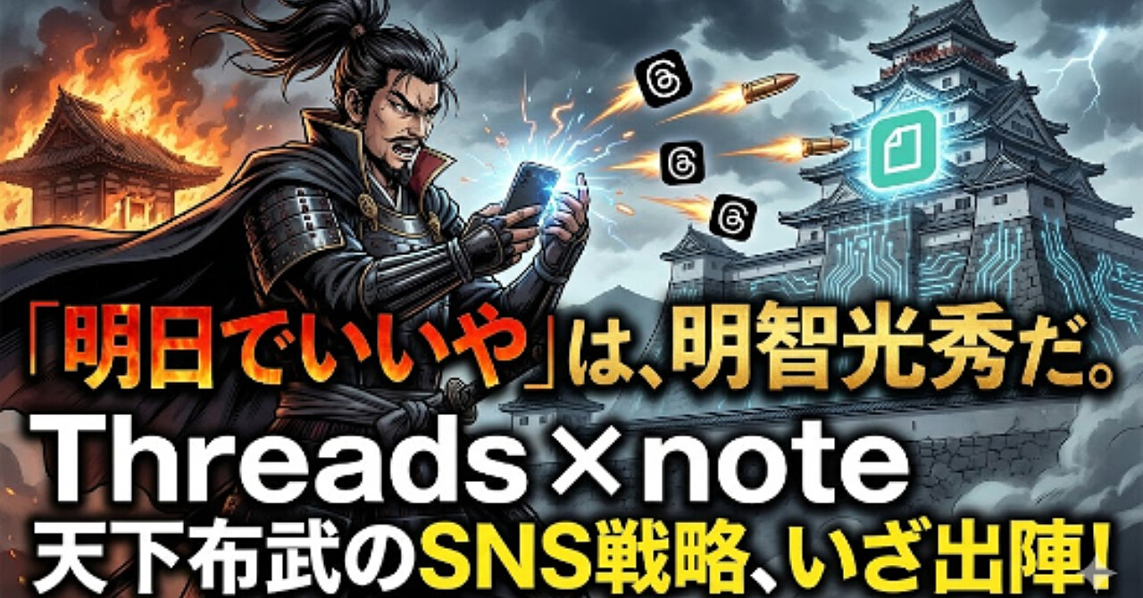 「明日でいいや」は明智光秀。Threads×noteで天下を取る「脱・完璧主義」運用論