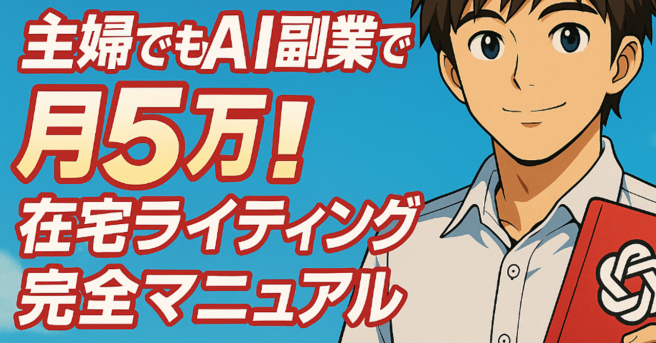 【テンプレ付き】主婦でもAI副業で月5万!在宅ライティング完全マニュアル