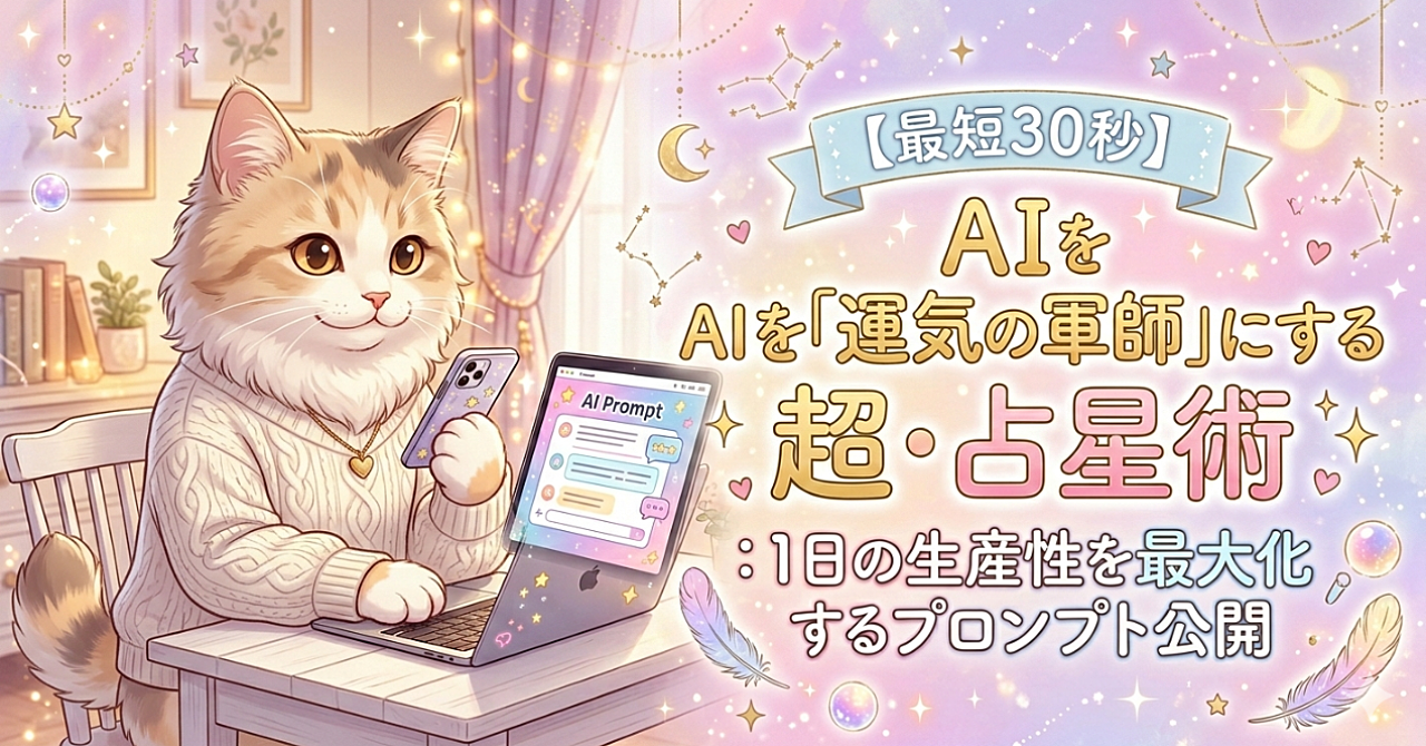 【最短30秒】AIを「運気の軍師」にする超・占星術：1日の生産性を最大化するプロンプト公開
