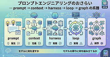 プロンプトエンジニアリングのおさらい — prompt → context → harness → loop → graph の系譜