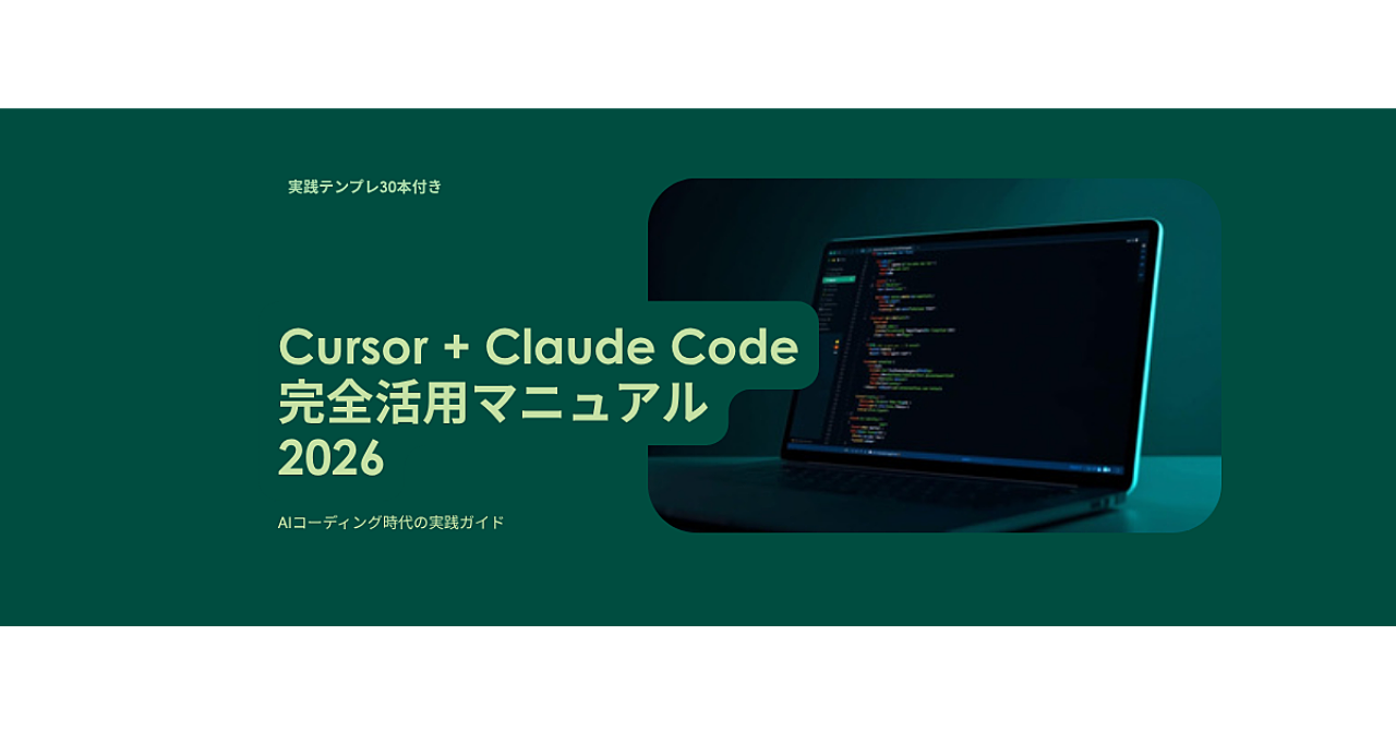 Cursor + Claude Code 完全活用マニュアル2026【実践テンプレ付き】