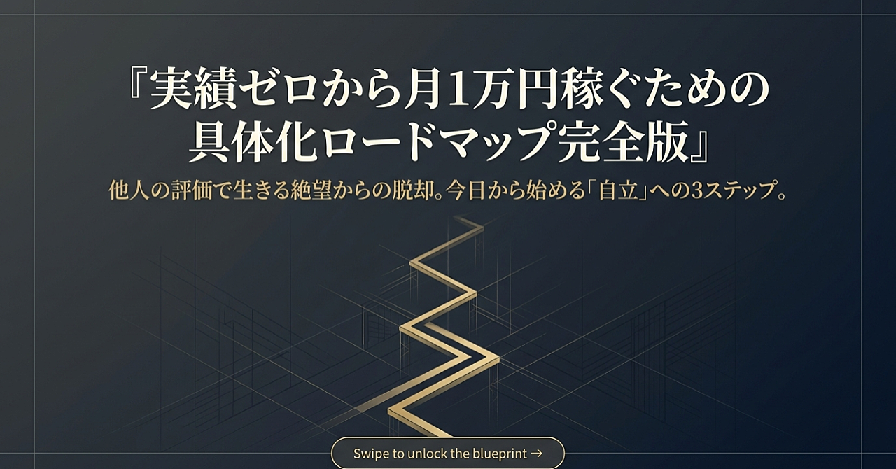 実績ゼロから月1万円稼ぐための具体化ロードマップ完全版：自立と複利の力で人生を変える