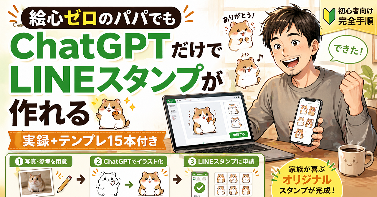 絵心ゼロのパパが、ChatGPTだけで子どもにLINEスタンプを作った全工程