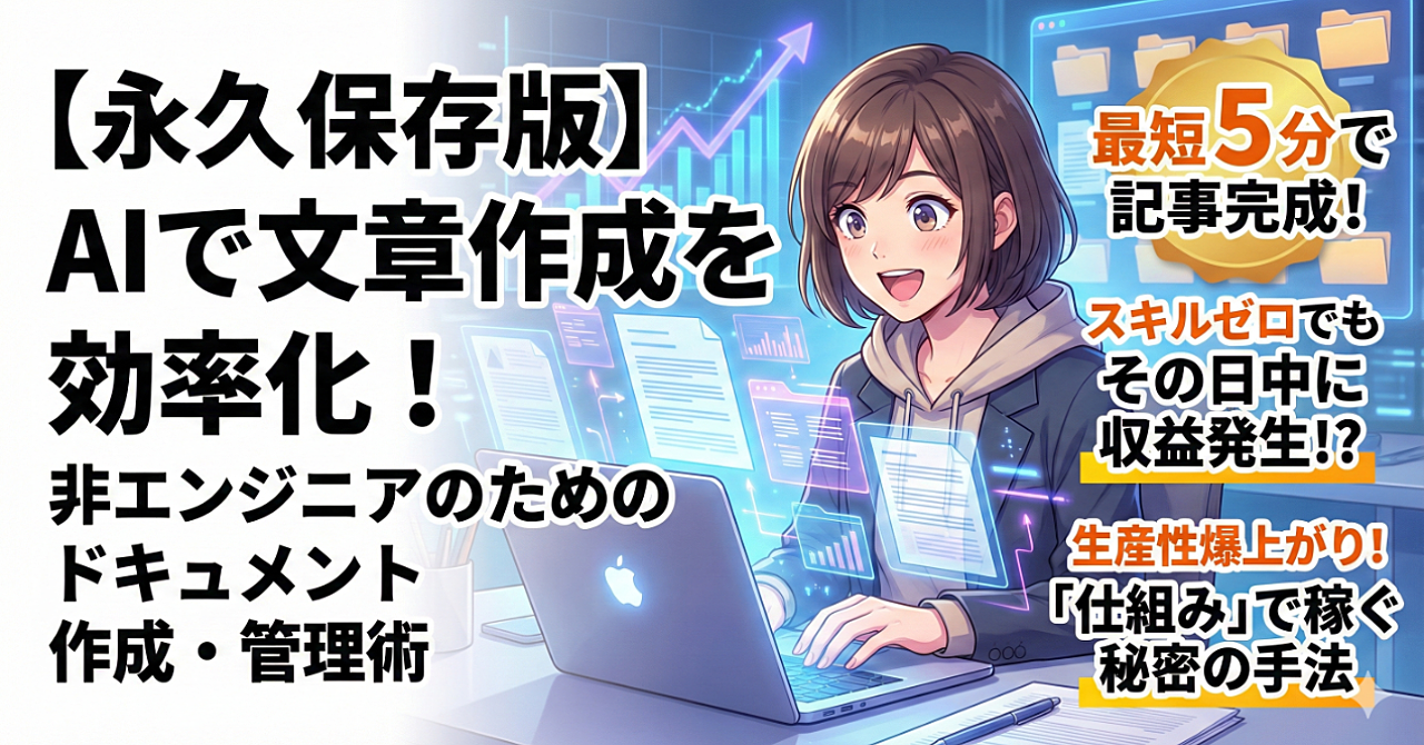 【永久保存版】AIで文章作成を効率化!非エンジニアのためのドキュメント作成・管理術