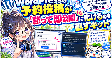 WordPressの予約投稿が「黙って即公開」に化けるのを直すキット ── wp-cli / REST の実装とタイムゾーン罠を全部見せる