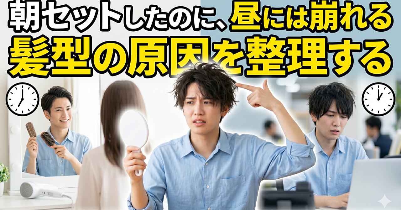 朝セットしたのに、昼には崩れる髪型の原因を整理する