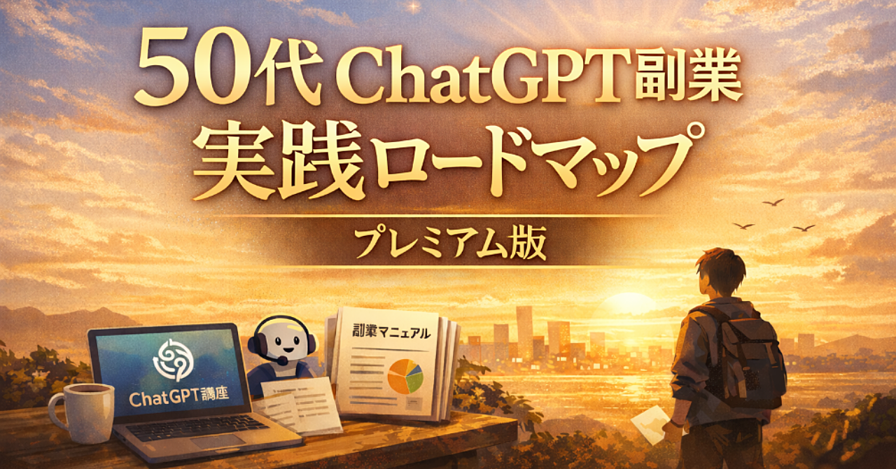 50代から始めるChatGPT副業マニュアル
 趣味を初心者向け解説商品に変える実践設計書