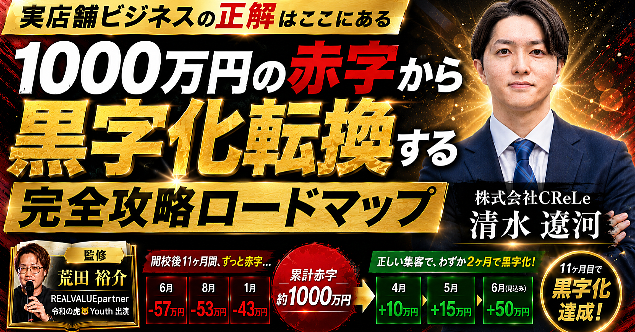 【実店舗ビジネス】赤字→黒字化完全攻略ロードマップ
