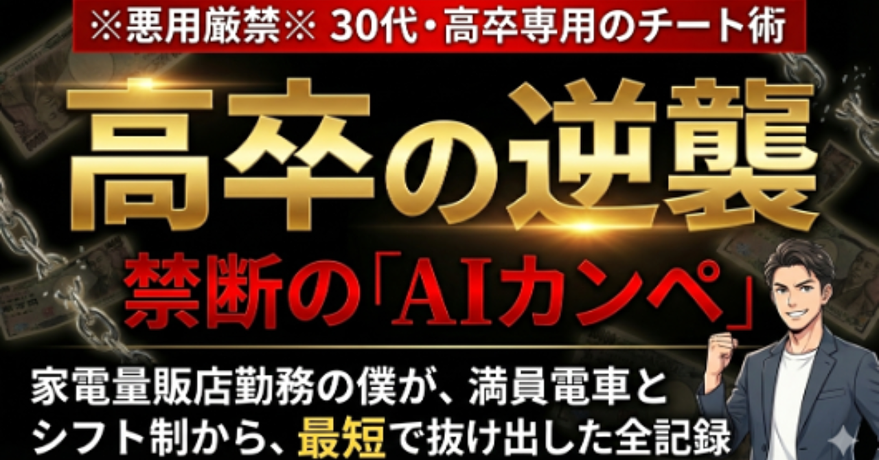 【俺たちの逆転劇】高卒・家電量販店勤務だった僕が、「AIの不労所得システム」で、満員電車とネットワークビジネスの失敗から解放された全手法