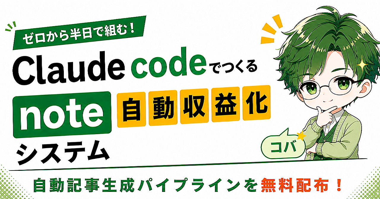 ゼロから半日で組むnote自動収益化システムについての教科書【完全攻略版】のアイキャッチ画像
