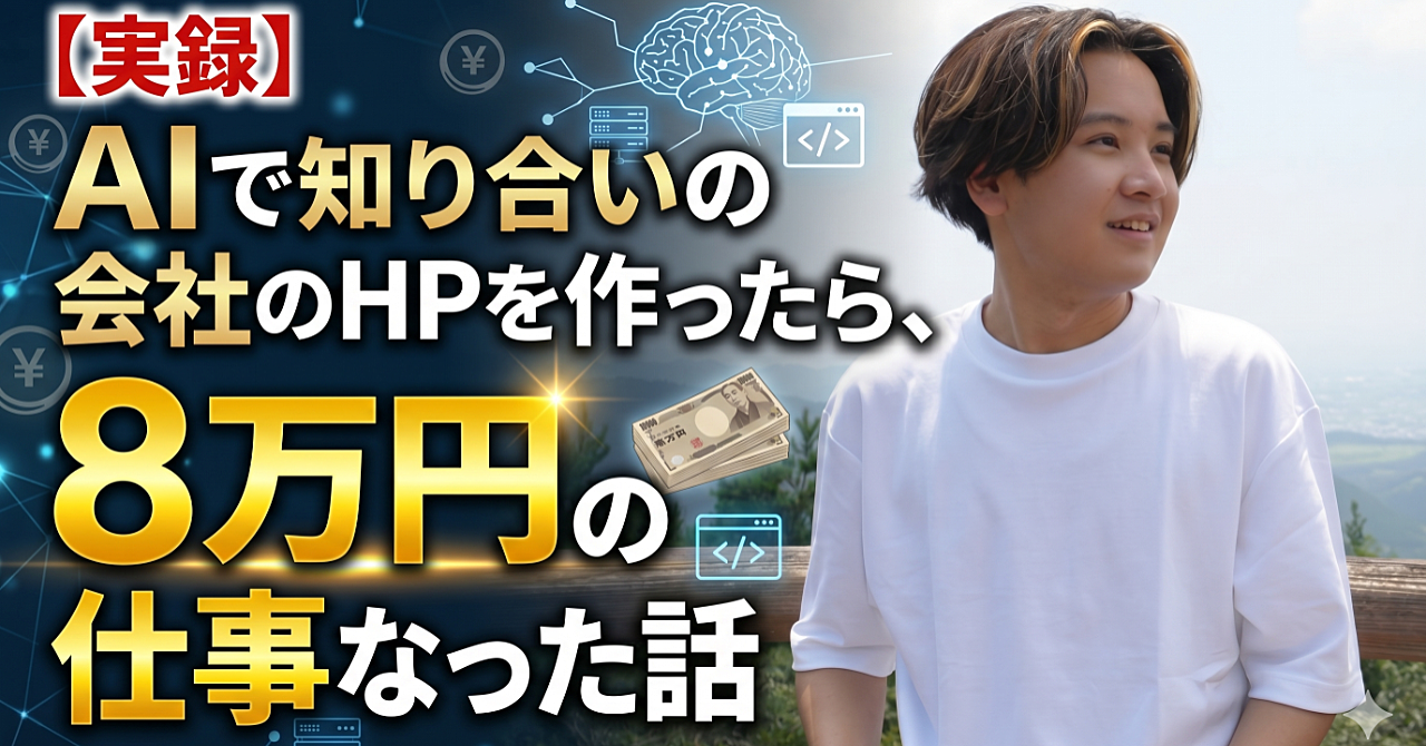 実録】AIで知り合いの会社のHPを作ったら、8万円の仕事になった話