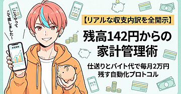 【リアル家計簿公開】一人暮らし大学生が残高142円から月2万円貯める自動管理システムを構築するまで