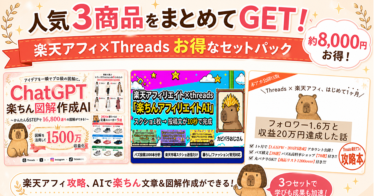 楽天アフィ&楽ちん文章作成AI&図解作成AI セット