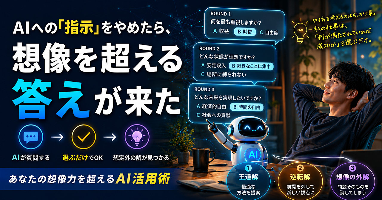 AIへの「指示」をやめたら、想像を超える答えが来た — AIに質問させる