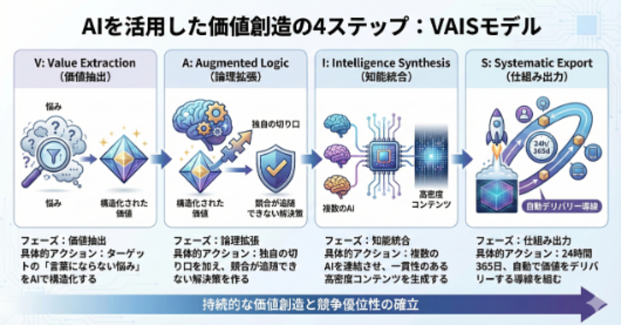 【時間資本主義の終焉】次世代副業の新基準「V.A.I.S.」理論〜時給労働を脱却し、AIと共創して月商50万を“最短ルート”で稼ぐ技術〜