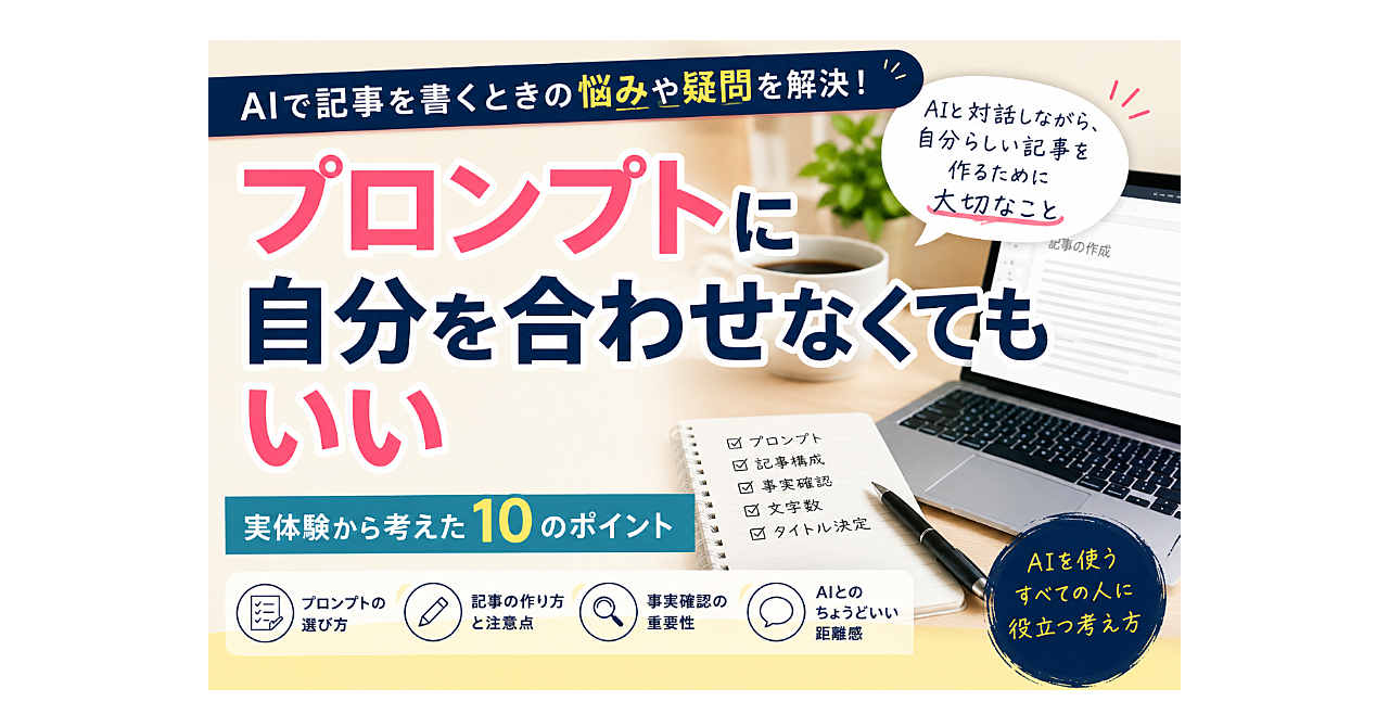 AIに記事を書いてもらうとき、プロンプトに自分を合わせなくてもいいのアイキャッチ画像