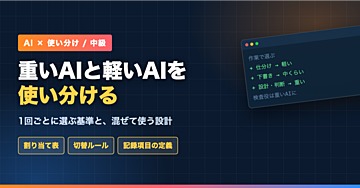 重いAIと軽いAIを使い分ける｜1回ごとに選ぶ基準と、混ぜて使う設計